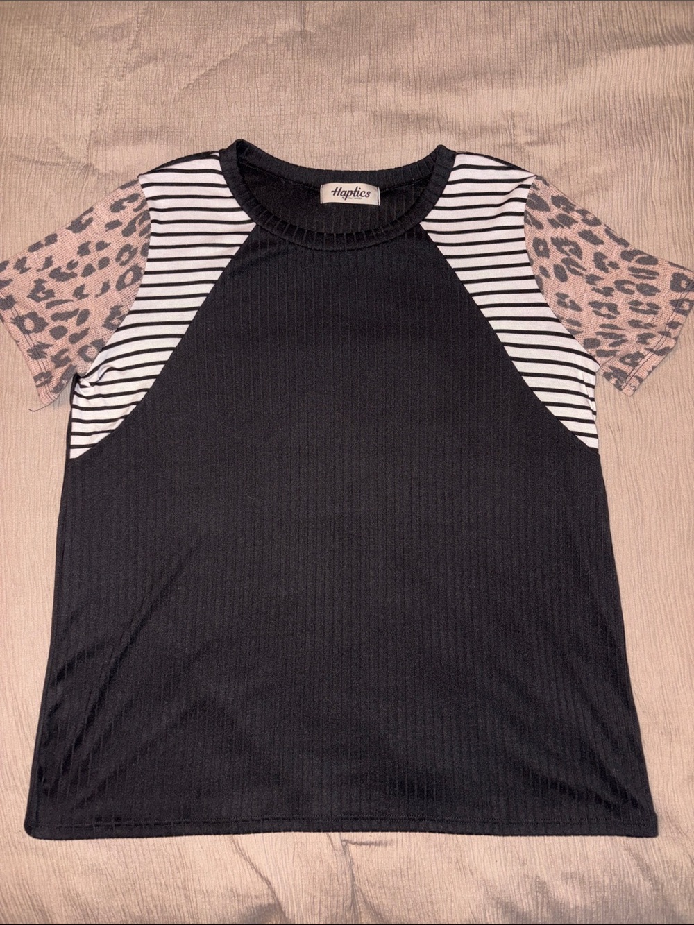 Haptics ribbed, leopard top